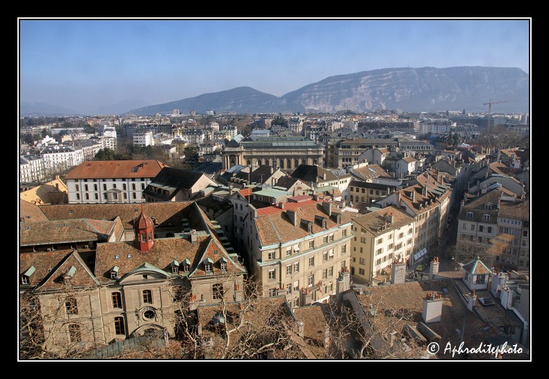 062 De la tour Sud, vue sur la partie Est de la ville avec le mont Salève